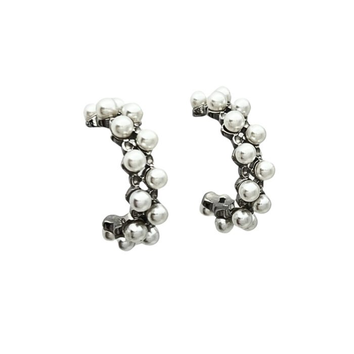 Σκουλαρίκια κρίκοι Little Pearls