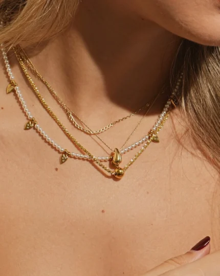 Κολιέ με διπλή αλυσίδα Drop